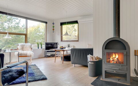 Antoinetta - 900M from the Sea: Flooring, Wood, Furniture, Hearth, Floor, Interior Design, Living Room, Wood-Burning Stove, Ceiling, Wood Flooring