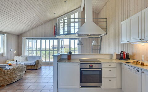 Dorethea - 300M from the Sea: Flooring, Kitchen, Wood, Ceiling, Interior Design, Floor, Furniture, Cabinetry, Countertop, Light Fixture