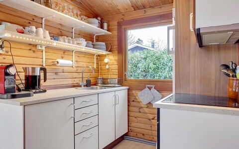 Agda - 100M from the Sea: Kitchen, Countertop, Kitchen Appliance, Wood, Major Appliance, Interior Design, Cabinetry, Sink, Flooring, Kitchen Sink