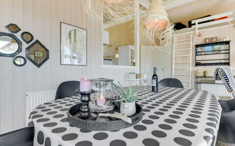 Fridtjof - 100M from the Sea: Furniture, Interior Design, Light Fixture, Table, Chair, Ceiling, Dining Room, Kitchen & Dining Room Table, Textile, Lighting