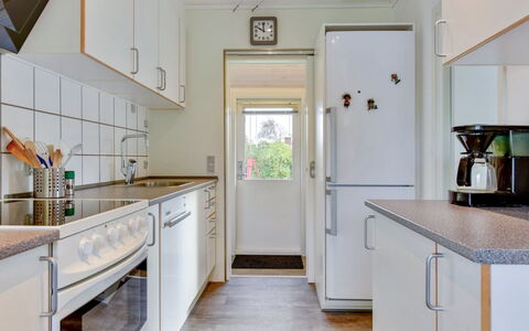 Cenia - 450M from the Sea: Kitchen Appliance, Major Appliance, Kitchen, Flooring, Countertop, Wood, Interior Design, Floor, Ceiling, Refrigerator