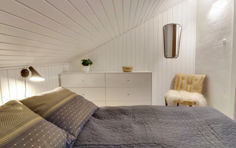 Eliene - 500M from the Sea: Interior Design, Bedroom, Furniture, Bed, Wall, Wood, Ceiling, Light Fixture, Flooring, Bedding