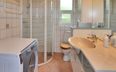 Gudni - 250M from the Sea: Plumbing Fixture, Flooring, Interior Design, Bathroom, Floor, Bathroom Sink, Sink, Plumbing, Bathroom Cabinet, Tap