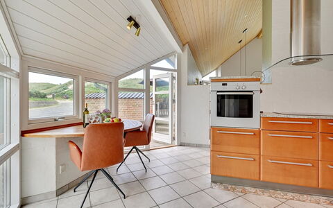 Gidsken - 30M from the Sea: Furniture, Interior Design, Flooring, Wood, Floor, Ceiling, Kitchen, Countertop, Chair, Room
