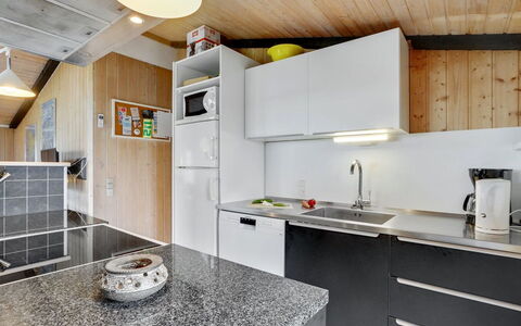 Friedel - 150M from the Sea: Kitchen, Countertop, Kitchen Appliance, Major Appliance, Ceiling, Interior Design, Kitchen Sink, Cabinetry, Flooring, Home Appliance
