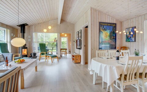 Ønder - 800M from the Sea: Wood, Interior Design, Ceiling, Home, Cottage, Light Fixture, Hardwood, Wood Flooring, Chair, Dining Room