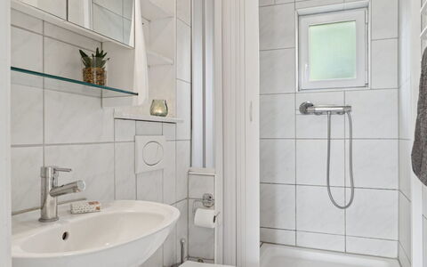 Merit - 800M from the Sea: Bathroom, Interior Design, Plumbing Fixture, Wall, Flooring, Bathroom Sink, Floor, Sink, Toilet, Tap