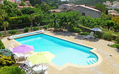 Saint Cyr sur Mer la Madrague 160: Water, Plant, Building, Property, Sky, Swimming Pool, Azure, Tree, Chair, Outdoor Furniture