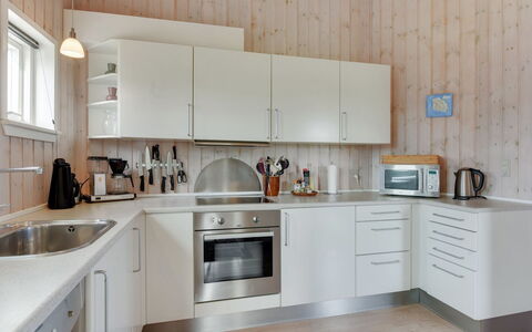 Naia - 200M from the Sea: Kitchen, Kitchen Appliance, Countertop, Major Appliance, Cabinetry, Interior Design, Wood, Flooring, Furniture, Sink