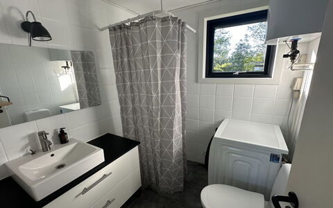Ady - 150M from the Sea: Flooring, Interior Design, Floor, Plumbing Fixture, Bathroom, Toilet, Bathroom Cabinet, Tile, Plumbing, Room