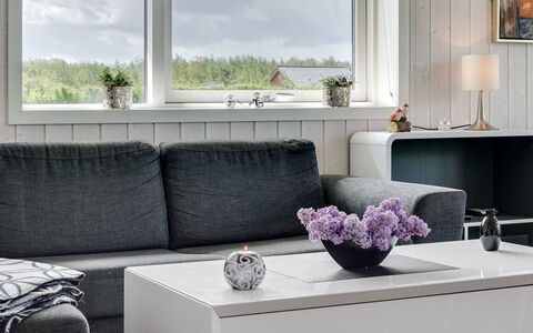 Gustava - 700M from the Sea: Furniture, Interior Design, Flooring, Floor, Living Room, Table, Couch, Flowerpot, Houseplant