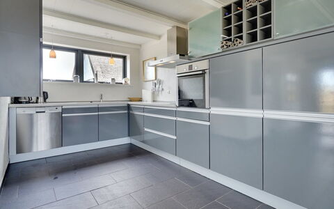 Anselmi - 450M from the Sea: Kitchen, Flooring, Cabinetry, Major Appliance, Countertop, Kitchen Appliance, Interior Design, Floor, Ceiling, Lighting