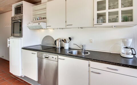 Ronia - 100M from the Sea: Kitchen, Kitchen Appliance, Countertop, Kitchen Sink, Major Appliance, Cabinetry, Sink, Flooring, Plumbing Fixture, Interior Design