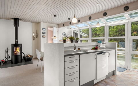 Andine - 1.2Km from the Sea: Kitchen, Countertop, Interior Design, Flooring, Furniture, Kitchen Appliance, Ceiling, Cabinetry, Home Appliance, Floor