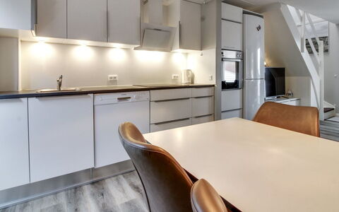 Anouk - 1.7Km from the Sea: Flooring, Interior Design, Furniture, Countertop, Kitchen, Ceiling, Wood, Floor, Light Fixture, Cabinetry