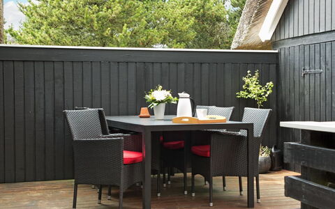 Patrik - 1.4Km from the Sea: Furniture, Outdoor Furniture, Outdoor Table, Wood Stain, Hardwood, Chair, Plank, Design, Houseplant, Flowerpot