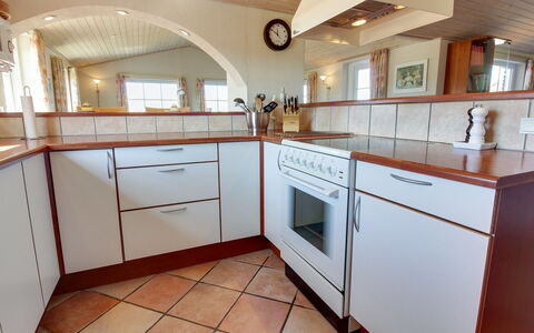 Karlina - 100M from the Sea: Flooring, Floor, Wood, Interior Design, Kitchen, Countertop, Cabinetry, Furniture, Ceiling, Wood Flooring