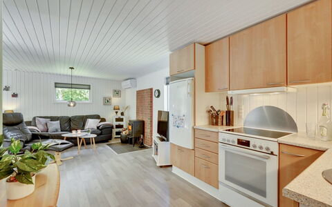 Sanni - 1.6Km from the Sea: Interior Design, Furniture, Flooring, Wood, Ceiling, Light Fixture, Floor, Kitchen, Wood Flooring, Room