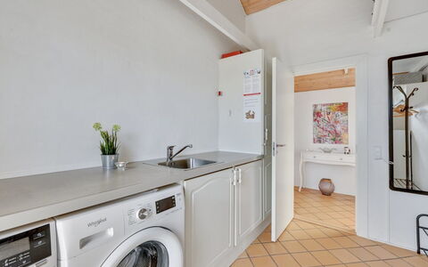 Hinrich - 300M from the Sea: Flooring, Interior Design, Floor, Major Appliance, Washing Machine, Ceiling, Kitchen, Countertop, Room, Plumbing Fixture