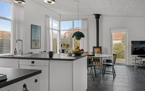 Pontus - 400M from the Sea: Flooring, Kitchen, Interior Design, Countertop, Ceiling, Light Fixture, Furniture, Floor, Kitchen Appliance, Cabinetry