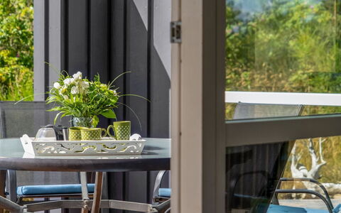 Felizia - 2.5Km from the Sea: Furniture, Outdoor Furniture, Chair, Glass, Shade, Outdoor Table, Porch, Eco Hotel, Patio, Balcony