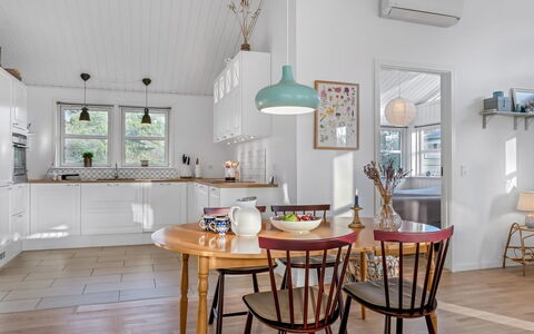 Onta - 900M from the Sea: Furniture, Interior Design, Flooring, Light Fixture, Kitchen, Dining Room, Chair, Wood, Ceiling, Floor