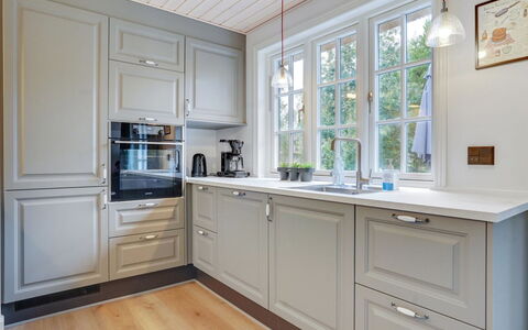 Emmeli - 1.2Km from the Sea: Cabinetry, Interior Design, Kitchen, Flooring, Wood, Countertop, Drawer, Floor, Furniture, Kitchen Appliance