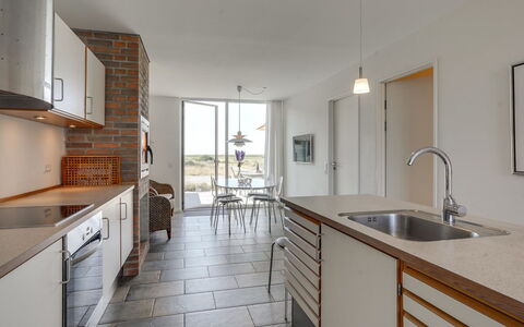 Helgo - 250M from the Sea: Wall, Flooring, Floor, Countertop, Furniture, Kitchen, Cabinetry, Composite Material, Apartment, Wood Stain