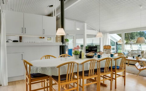 Gladis - 900M from the Sea: Wood, Interior Design, Furniture, Ceiling, Flooring, Chair, Floor, Kitchen & Dining Room Table, Light Fixture, Dining Room