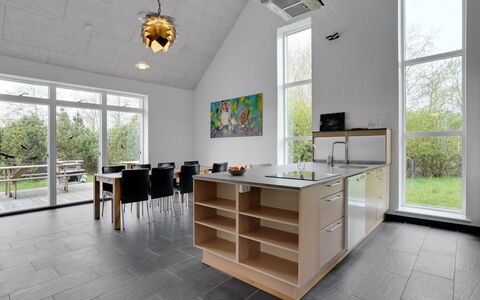 Henrieta - 4Km from the Sea: Flooring, Interior Design, Floor, Furniture, Wood, Kitchen, Countertop, Ceiling, Wood Flooring, Home