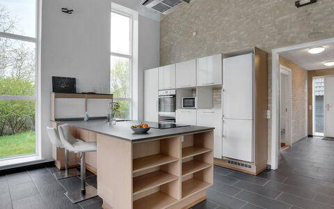 Henrieta - 4Km from the Sea: Kitchen, Interior Design, Flooring, Countertop, Furniture, Cabinetry, Ceiling, Wood, Kitchen Appliance, Floor