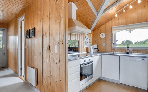 Bryniulf - 1.8Km from the Sea: Kitchen, Wood, Ceiling, Flooring, Interior Design, Countertop, Home, Kitchen Appliance, Floor, Cabinetry