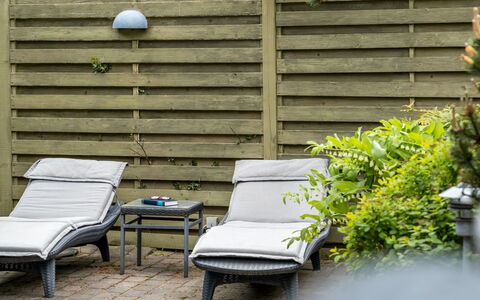 Bedri - 800M from the Sea: Outdoor Furniture, Outdoor Bench, Garden, Plank, Hardwood, Shade, Design, Armrest, Flowerpot, Backyard