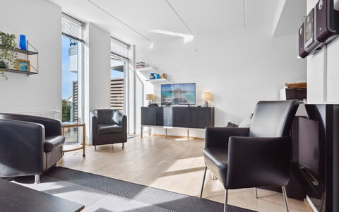 Theis - 100M from the Sea: Furniture, Interior Design, Flooring, Floor, Chair, Ceiling, Table, Room, Lighting, Living Room