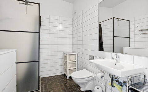 Theis - 100M from the Sea: Flooring, Floor, Interior Design, Plumbing Fixture, Ceiling, Bathroom, Tile, Composite Material, Plumbing