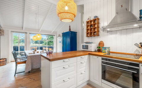 Danko - 1.5Km from the Sea: Kitchen, Countertop, Interior Design, Wood, Flooring, Ceiling, Cabinetry, Kitchen Appliance, Furniture, Floor