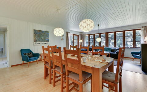 Satzur - 800M from the Sea: Interior Design, Furniture, Wood, Ceiling, Flooring, Light Fixture, Floor, Kitchen & Dining Room Table, Table, Dining Room