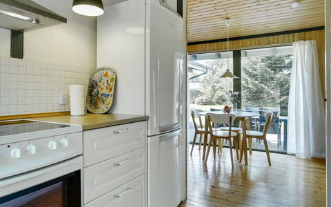 Morle - 600M from the Sea: Kitchen, Kitchen Appliance, Interior Design, Countertop, Major Appliance, Furniture, Flooring, Wood, Ceiling, Cabinetry