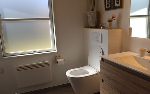 Seraphina - 2Km from the Sea: Toilet Seat, Toilet, Plumbing Fixture, Wall, Flooring, Bathroom, Floor, Interior Design, Plumbing, Room