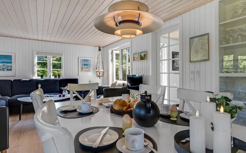 Soleil - 300M from the Sea: Home, Interior Design, Furniture, Ceiling, Chair, Cottage, Light Fixture, Kitchen & Dining Room Table, Living Room, Hardwood