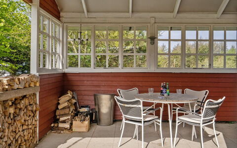 Ansberga - 1Km from the Sea: Furniture, Wood, Outdoor Furniture, Chair, Floor, Shade, Wood Stain, Cottage, Hardwood, Porch