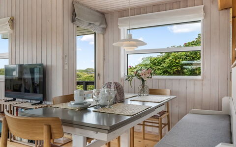 Athina - 200M from the Sea: Furniture, Interior Design, Flooring, Floor, Wood, Ceiling, Kitchen & Dining Room Table, Table, Room, Dining Room