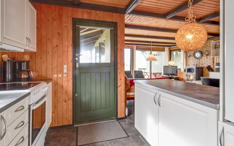 Maini - 600M from the Sea: Wood, Ceiling, Interior Design, Flooring, Floor, Furniture, Wood Stain, Kitchen, Countertop, Door