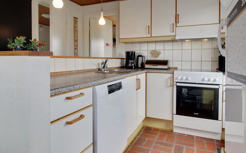 Sophine - 50M from the Sea: Kitchen, Countertop, Flooring, Kitchen Appliance, Interior Design, Cabinetry, Major Appliance, Wood, Floor, Ceiling
