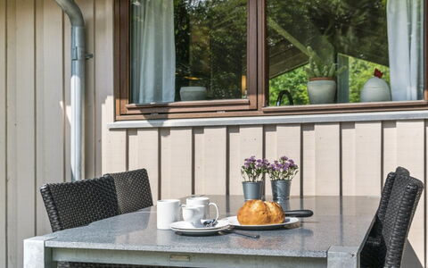 Leevi - 150M from the Sea: Porch, Outdoor Furniture, Flowerpot, Wood Stain, Hardwood, Houseplant, Deck, Patio, Garden, Shade