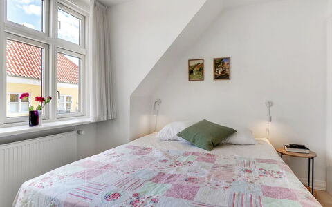 Fria - 500M from the Sea: Bed, Interior Design, Bedroom, Wall, Wood, Flooring, Floor, Bed Sheet, Bedding, Ceiling