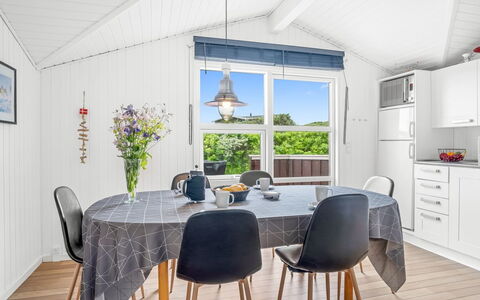Larisa - 250M from the Sea: Furniture, Interior Design, Ceiling, Kitchen & Dining Room Table, Flooring, Chair, Table, Lighting, Floor, Dining Room