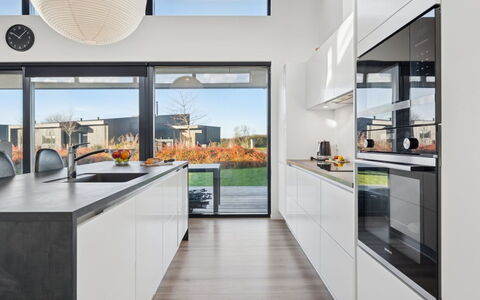 Malfred - 500M from the Sea: Kitchen, Countertop, Interior Design, Kitchen Appliance, Flooring, Home Appliance, Cabinetry, Ceiling, Light Fixture, Furniture