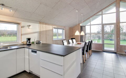 Ethel - 1.5Km to the Fjord: Ceiling, Kitchen, Light Fixture, Countertop, Cabinetry, Kitchen & Dining Room Table, Plumbing Fixture, Daylighting, Attic