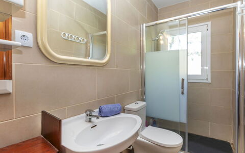 Villa Pedro: Plumbing Fixture, Flooring, Sink, Bathroom, Bathroom Sink, Interior Design, Floor, Toilet, Tap, Toilet Seat